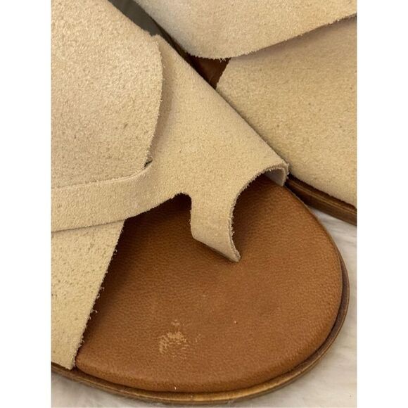 Mila Paoli Leather Suede Block Heel Sandals 7.5 - Picture 5 of 5